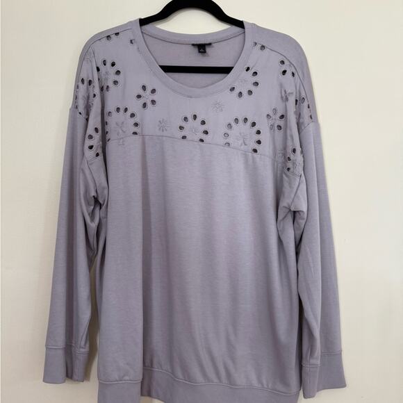 torrid Tops - Torrid Grey Floral Cutout Shirt